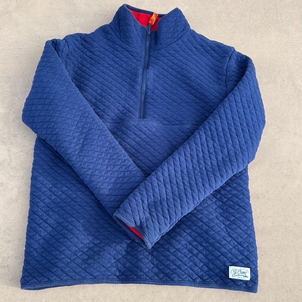 J Crew Half Zip Quilted Double layer reversible pullover